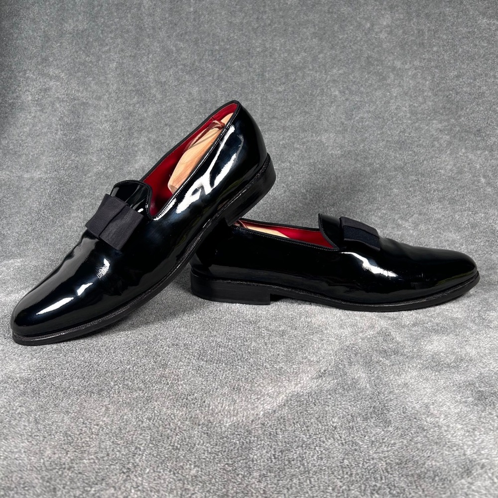 Allen Edmonds Ritz Tuxedo Bow Loafers Mens 11.5 AA Black Patent Leather USA - Picture 10 of 15